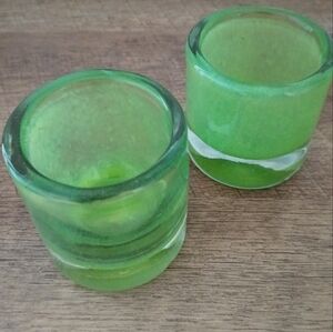 Set of 2 Green Glasses.
